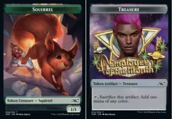 MTG - Squirrel Token // Treasure Token (012) - Foil, UNFINITY - Image 1