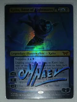 MTG KAITO FLAGELLO DEGLI INCUBI BANE OF NIGHTMARES DUSKMOURN FOIL SIGNED SHIZUKI - Image 2