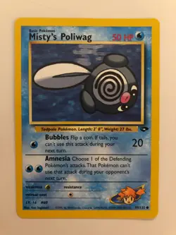 1999 Pokemon Misty's Poliwag - Gym Challenge - 89/132 - Mint (M) - WOTC - Image 1
