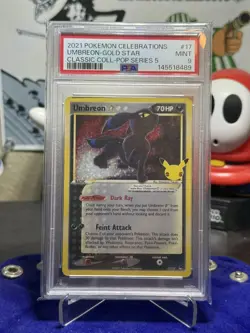 Pokemon TCG Umbreon Gold Star 17/17 Celebrations Classic Collection PSA 9 - Image 1