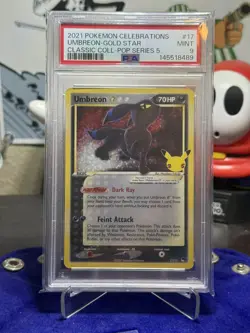 Pokemon TCG Umbreon Gold Star 17/17 Celebrations Classic Collection PSA 9 - Image 2