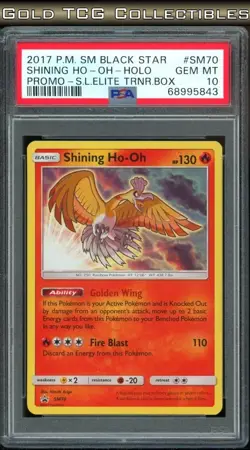 PSA 10 ⭐ Pokemon Shining Ho-Oh SM70 Black Star Promo 2017 ETB Holo - Image 1