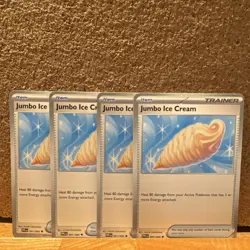 Pokemon Jumbo Ice Cream Trainer Item PLM 091/094 Nintendo 4x Cards - Image 1
