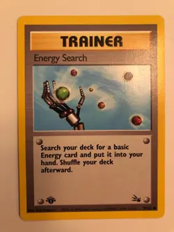 1999 Pokemon 1st Edition Trainer Energy Search - Fossil 59/62 - Mint/Near Mint - Image 1