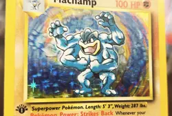 Pokemon Machamp 1st Edition Base Set 8/102 Rare Holo LP - Image 2