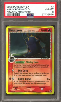 Pokemon EX Dragon Frontiers Heracross Delta 3/101 PSA 8 - Image 1