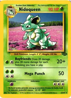 Pokemon TCG Nidoqueen 23/64 Jungle Set Non Holo Rare Unlimited DMG - Image 1