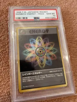 Pokemon Japanese Rocket Rainbow Energy - Holo Gem MT 10 - Image 1