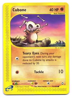 Cubone 72/147 Common Aquapolis Pokemon MP - Image 1