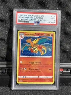 Pokemon Center TCG Special Delivery Charizard SWSH075 PSA 9 Rare Holo 2022 - Image 1