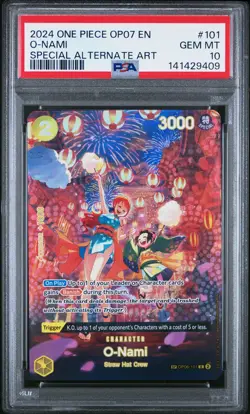 2024 ONE PIECE OP07-500 YEARS IN THE FUTURE SPECIAL ALTERNATE ART O-NAMI PSA 10 - Image 1