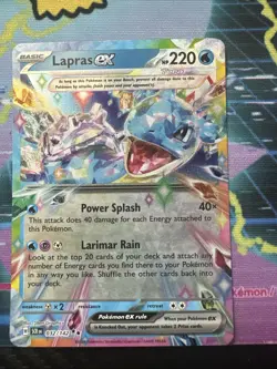 Pokemon TCG Lapras EX Stellar Crown SV07 Holo Card 032/142 - Image 1