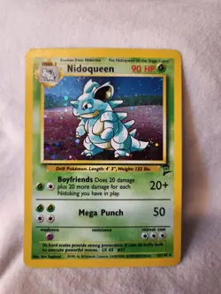 Pokemon TCG Nidoqueen Holo Unlimited Card 12/130 Base Set 2 LP - Image 1
