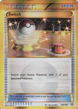Switch - 163/160 - Pokemon Primal Clash XY Secret Rare Trainer Card DMG - Image 1