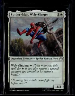 Spider-Man, Web-Slinger - 16 - SPM - Foil - NM - MTG Magic the Gathering - Image 1