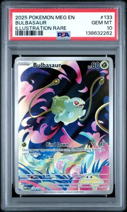 2025 POKEMON MEG EN-MEGA EVOLUTION ILLUSTRATION RARE #133 BULBASAUR PSA 10 - Image 1