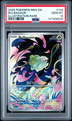 2025 POKEMON MEG EN-MEGA EVOLUTION ILLUSTRATION RARE #133 BULBASAUR PSA 10 - Image 1