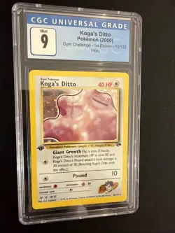 Koga's Ditto Pokemon 2000 Gym Challenge 1st Edition 10/132 Holo CGC 9 Mint - Image 1