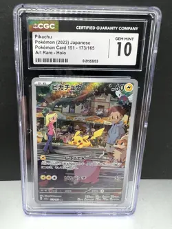 🔥🔥CGC 10 Pikachu Holo 173/165 AR Art Rare Pokemon 151 Pokemon Card🔥🔥 - Image 1