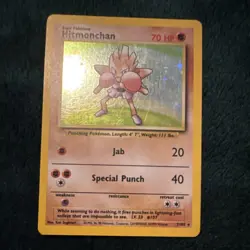 Pokemon Hitmonchan Base Set Holo Rare 7/102 1999 English Card - MP - Image 3