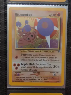 Hitmontop Holo 3/75 Neo Discovery Unlimited Pokemon Card - Image 1