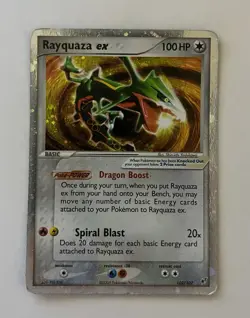Rayquaza ex 102/107 EX Deoxys Ultra Rare Holo 100 HP Pokemon Card Original 2005 - Image 1