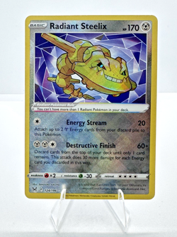 Radiant Steelix 124/196 Lost Origin Ultra Rare Holo Pokemon TCG Card NM - Image 1