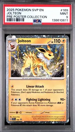 2025 POKEMON SVP PRISMATIC EVOLUTIONS POSTER COLLECTION #169 JOLTEON PSA 9 - Image 1