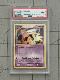 2005 EX Deoxys German Exclusive Pokemon Day Stamped Promo 16/107 PSA 9 LOW POP - Image 1