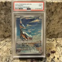 Pokemon 2024 TCG Surging Sparks Skarmory #209 Illustration PSA 9 Mint - Image 1