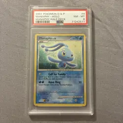 Manaphy 4/12 DP Trainer Kit Manaphy & Lucario Holo Pokemon TCG Card PSA 8 - Image 1