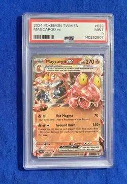 2024 POKEMON TWM EN #029 MAGCARGO EX PSA 9 - Image 1