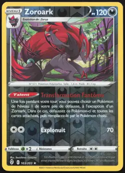Carte Pokemon Zoroark 103/203 Reverse Evolution Celeste Francais - Image 1