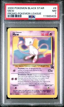 -Pokemon TCG Mew PSA 7 Black Star Promo Pokemon League #8 - Image 1