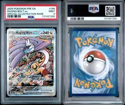 2025 Pokemon PRE EN Raging Bolt ex 166/131 Special Illustration Rare PSA 9 - Image 3