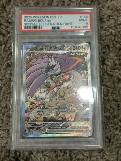 2025 Pokemon PRE EN Raging Bolt ex 166/131 Special Illustration Rare PSA 9 - Image 4