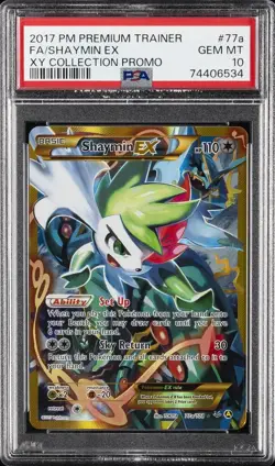 2017 POKEMON PREM TRAINER XY COLL PROMO #77A FULL ART/SHAYMIN EX PSA 10 - Image 1