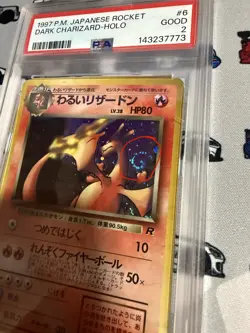 1997 POKEMON JPN ROCKET #6 DARK CHARIZARD-HOLO PSA 2 WITH SWIRL - Image 4