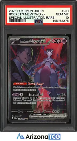 Pokemon 2025 Team Rocket's Mewtwo ex 231/182 SIR Destined Rivals GEM MINT PSA 10 - Image 1