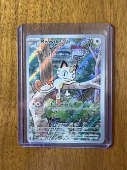 Meowth 106/094 Illustration Rare Pokemon TCG Phantasmal Flames - Image 1