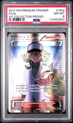 2017 POKEMON PREM TRAINER XY COLL PROMO #105A FULL ART/N PSA 8 - Image 1