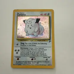 Pokemon Clefairy 6/130 Base Set 2 Holo Rare DAMAGED - Image 1