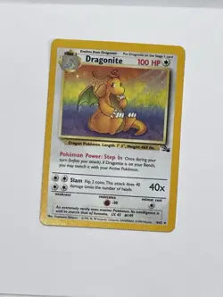 `1999 Pokemon Fossil Dragonite 4/62 Holo Rare Vintage WOTC` - Image 1