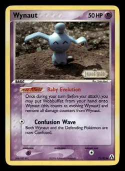 Wynaut 71/92 Reverse Holo Legend Maker Stamped Pokemon LP - Image 1