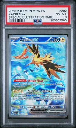 2023 POKEMON MEW EN-151 SPECIAL ILLUSTRATION RARE #202 ZAPDOS EX PSA 8 - Image 1