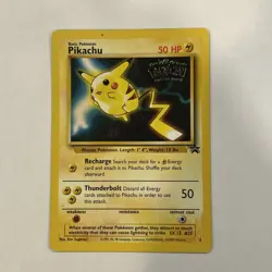 Pikachu Black Star Promo No. 4-WB Kids Movie Stamp- HP/DAM -WOTC-Pokemon Vintage - Image 1