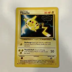 Pikachu Black Star Promo No. 4-WB Kids Movie Stamp- HP/DAM -WOTC-Pokemon Vintage - Image 1