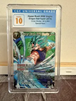 Hyper Rush SSB Vegito SPR BT3-063 2018 Dragon Ball Card Game CGC 10 pristine - Image 1