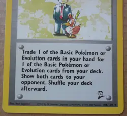 Pokemon Trader 106/130 Rare Non-Holo Base 2 Set Pokemon Trainer Card LP - Image 3