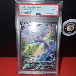2022 Pokemon Lost Origin AERODACTYL V Alt Art #180 PSA 9 MINT SWSH Full Art 🌋 - Image 1